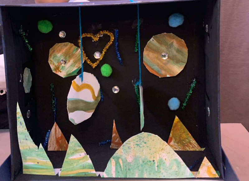text: >
  Schuhkarton-Diorama mit bemalten
  Planeten, Bergen und dekorativen
  Elementen zur Darstellung eines
  Universums
decorative: false
source: reviewed