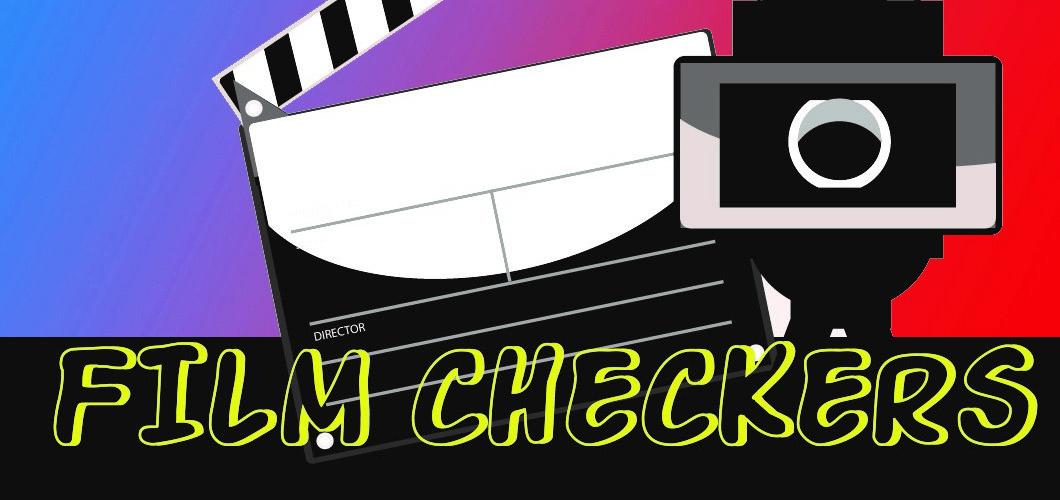Filmklappe Kamera Schrift "Film checkers"